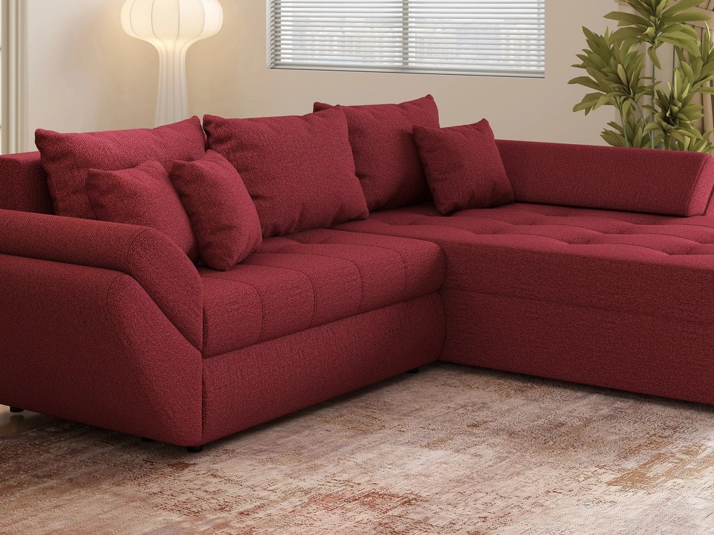 Colțar extensibil dumonde cu ladă de depozitare si sezut confortabil din spuma high-density, Loana Enjoy Winery II 270x185 cm