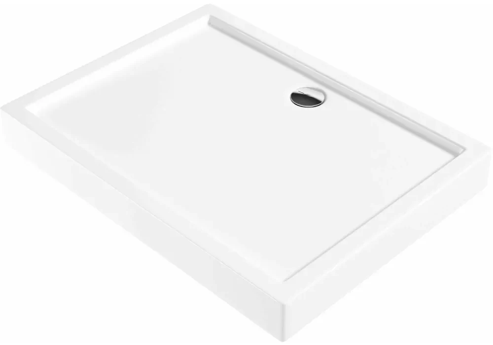Cadita dus dreptunghiulara Deante Jasmin Plus alb 120x80 cm