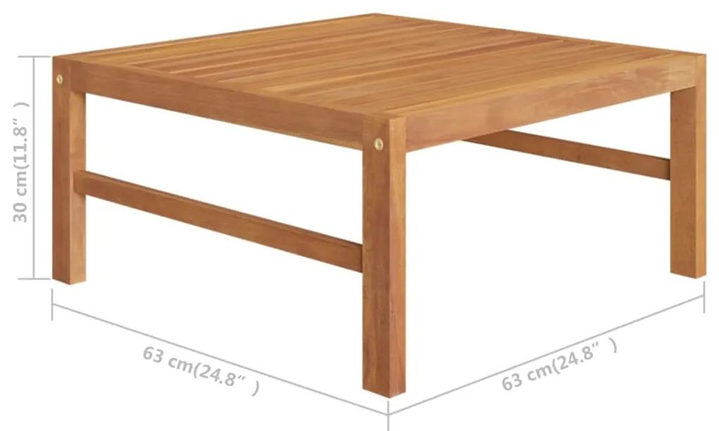 Set mobilier gradina cu perne crem, 11 piese, lemn masiv de tec Crem, 3x colt + 5x mijloc + 2x suport pentru picioare + masa, 1