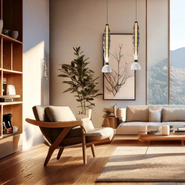 Lustră LED pe cablu LUCCO LED/18W/230V d. 15 cm fumuriu