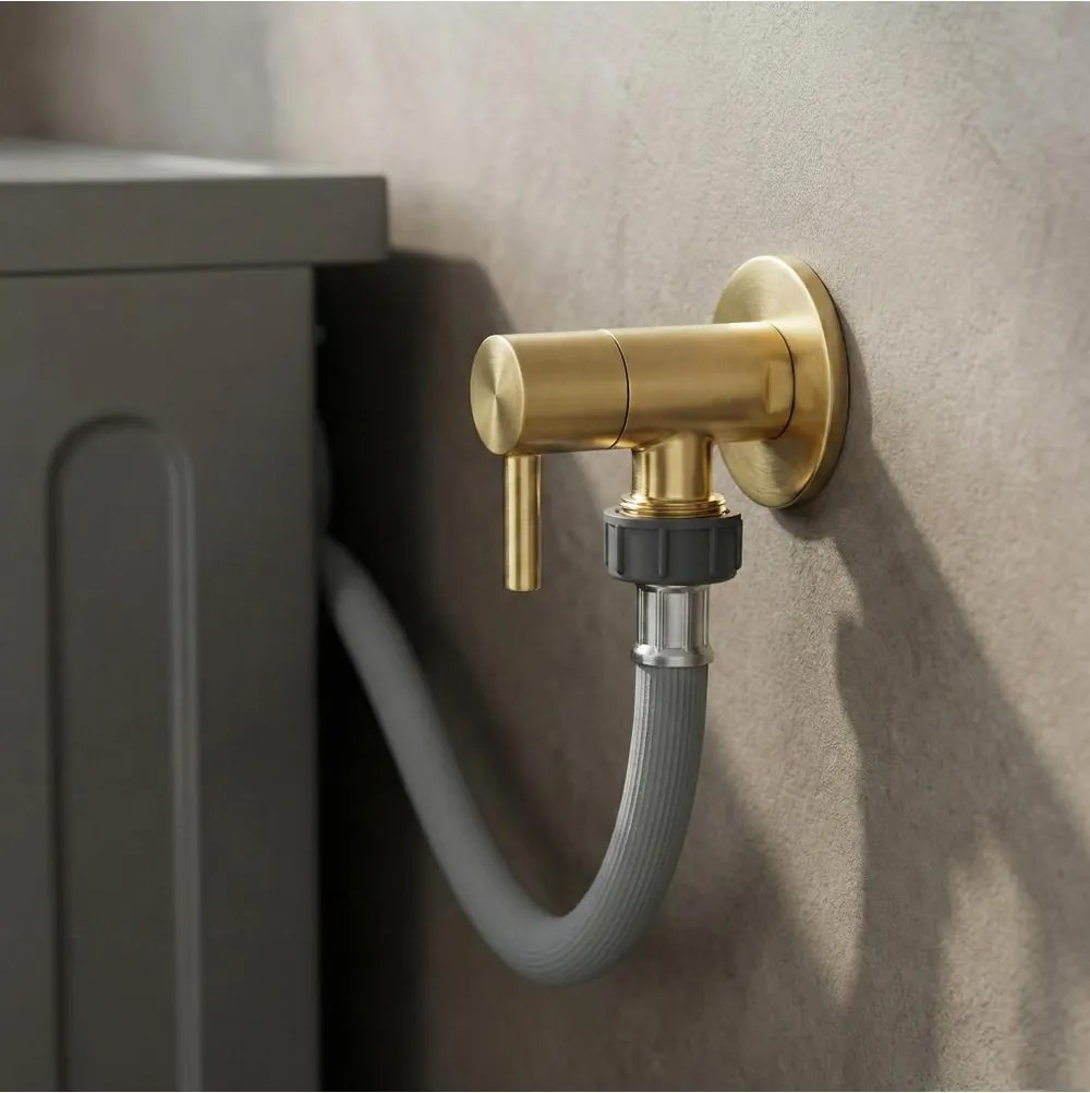 Robinet coltar 1 2   x 3 4   auriu periat