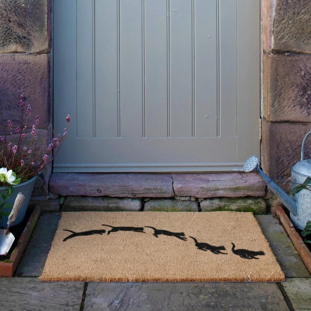 Covoraș de intrare din fibre de nucă de cocos 40x60 cm Jumping Cats – Artsy Doormats