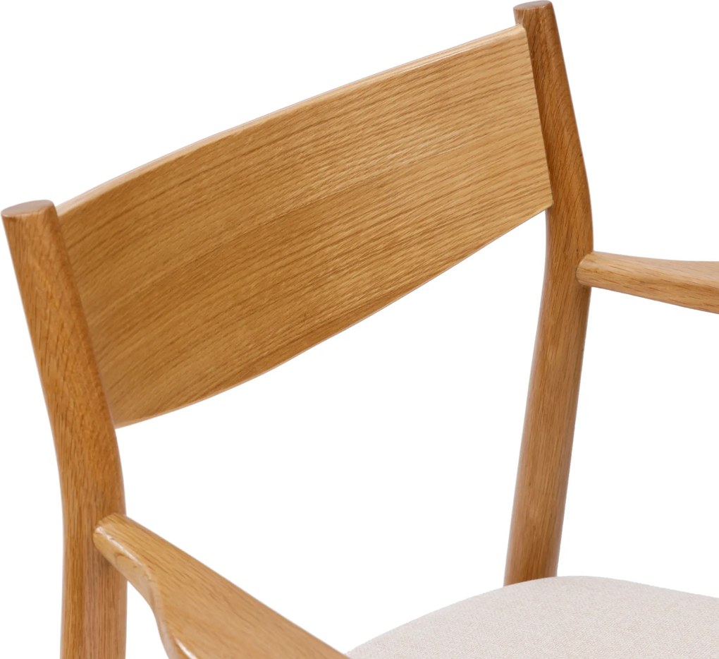 MAZZONI EXPORT LOUIS Bej Deschis/cadru Stejar Natural - SCAUN DIN LEMN TAPIȚAT PENTRU LIVING SUFRAGERIE BUCĂTĂRIE MODERN CLASSIC
