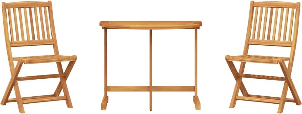 vidaXL Set mobilier grădină pliabil, 3 piese, lemn masiv acacia