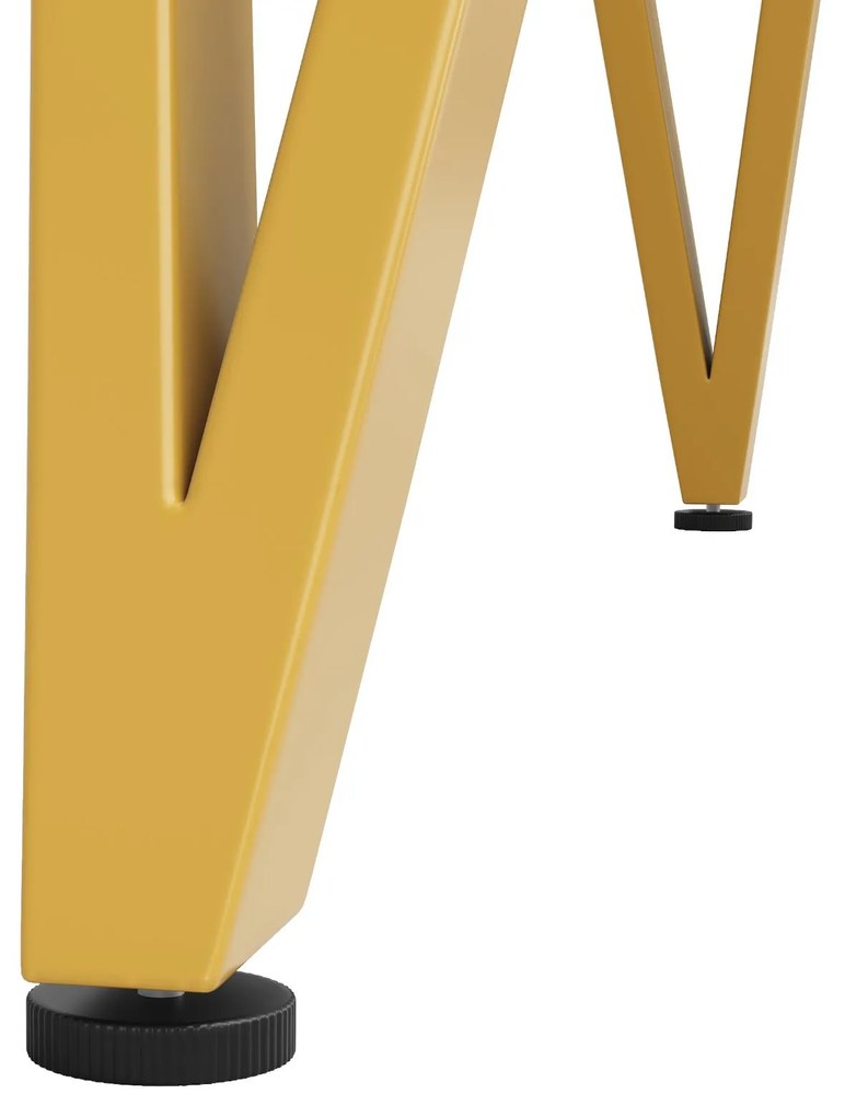 Masă rotundă pentru 4 persoane, Alb+Auriu | Aosom Romania