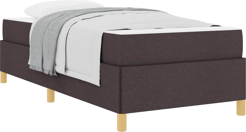 vidaXL Cadru de pat cu saltea Maro închis 80 x 200 cm țesătură