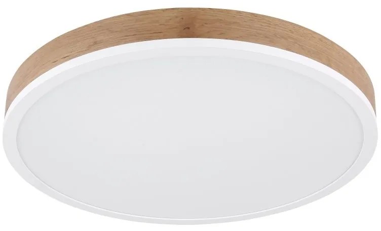 Plafoniera LED aluminiu alb, MDF aspect de lemn DORO 45cm