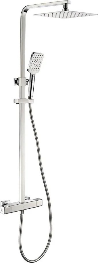 Set de duș cu baterie termostatică NAESBY, crom lucios
