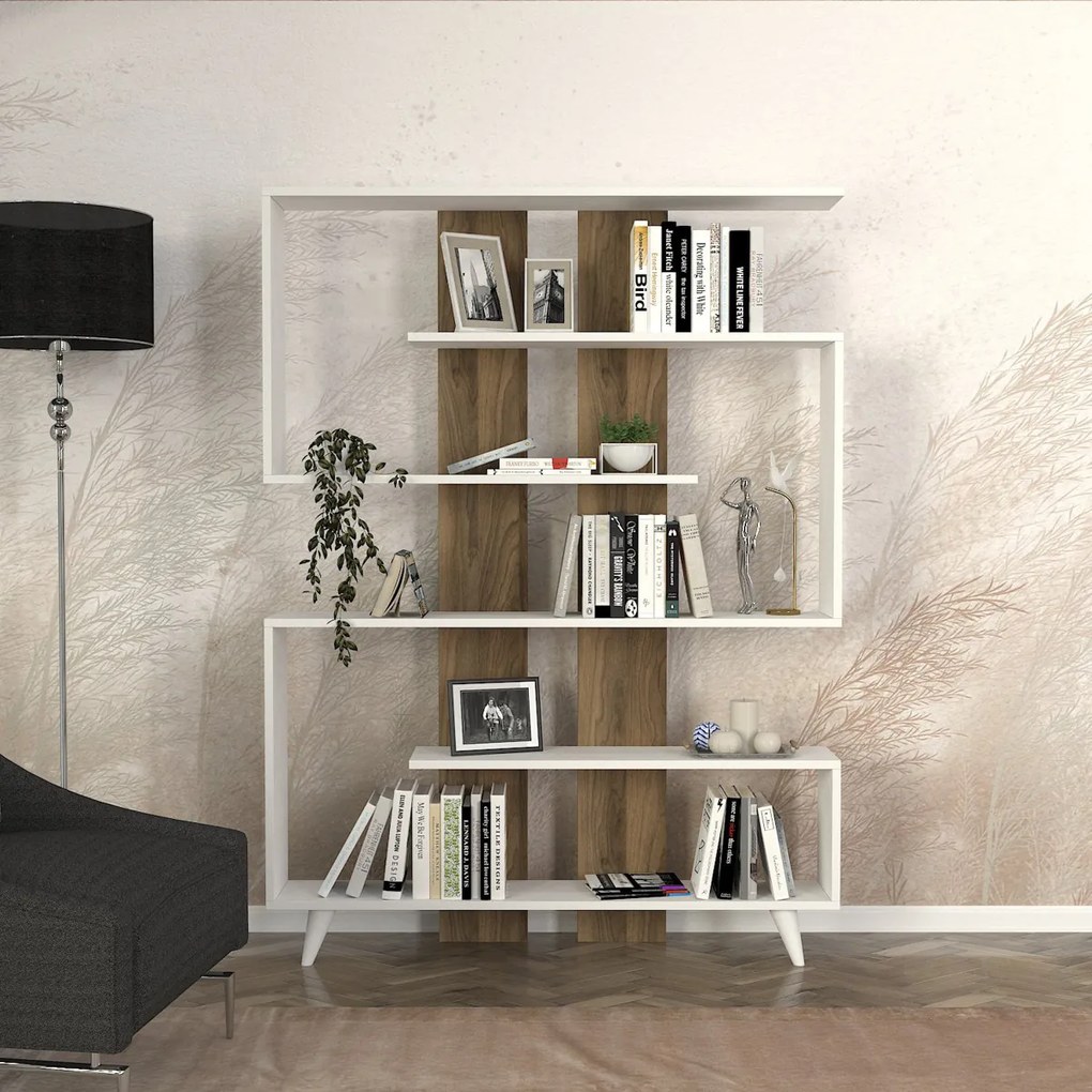 Biblioteca Rain White Walnut