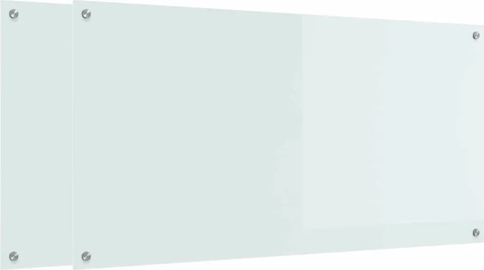 vidaXL Panou de bucătărie 2 pcs Alb 120 x 60 cm sticlă securizată
