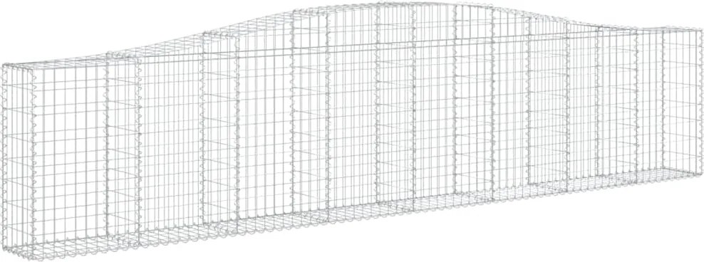 vidaXL Coș gabion arcuit 400x30x80/100 cm fier galvanizat