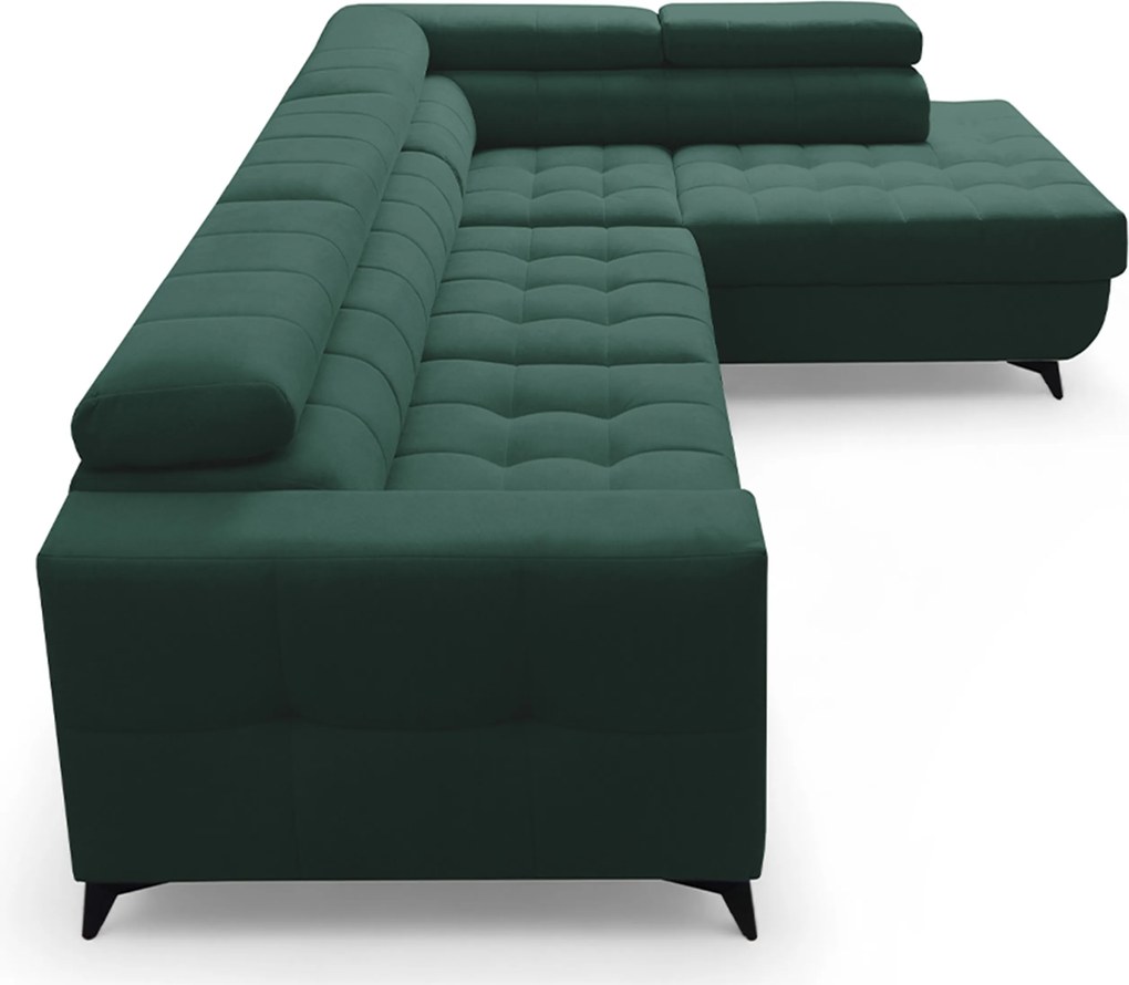 Colțar extensibil Nardo L dreapta - verde catifea Bluvel 78