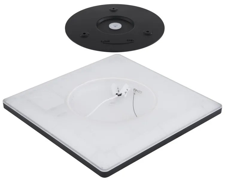 Plafoniera LED design slim Sapana negru 42x42cm