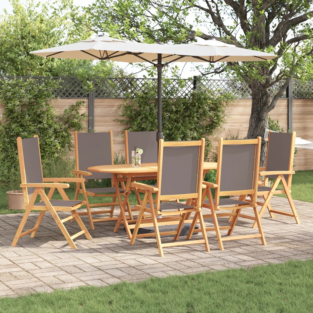 vidaXL Set de dining pentru grădină Manual 7 pcs Antracit 6-Persoane