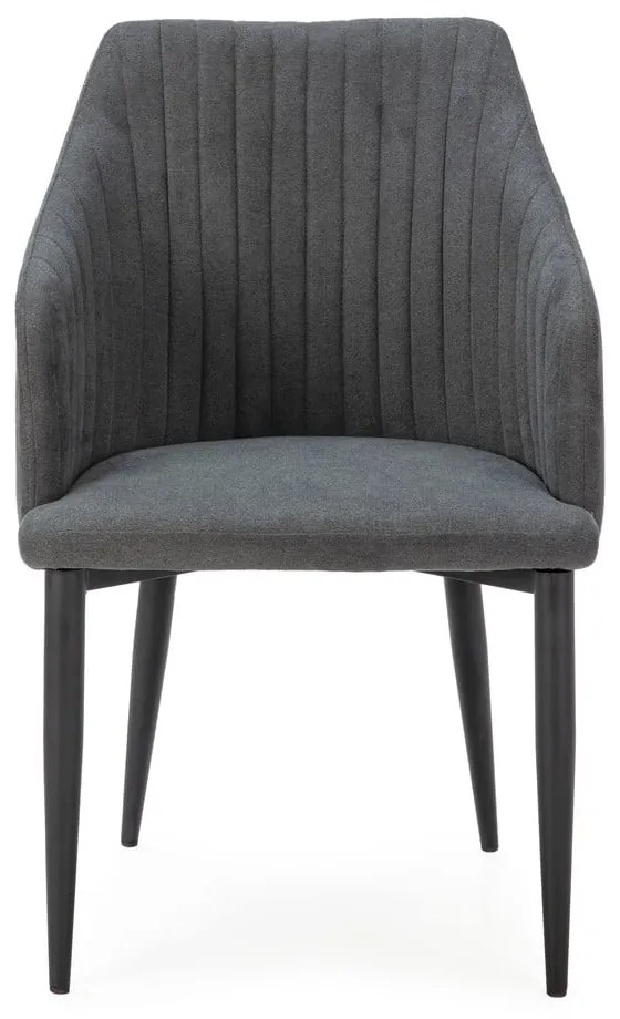 Set de scaune de sufragerie gri închis 2 buc. tapițat Nadi – Marckeric
