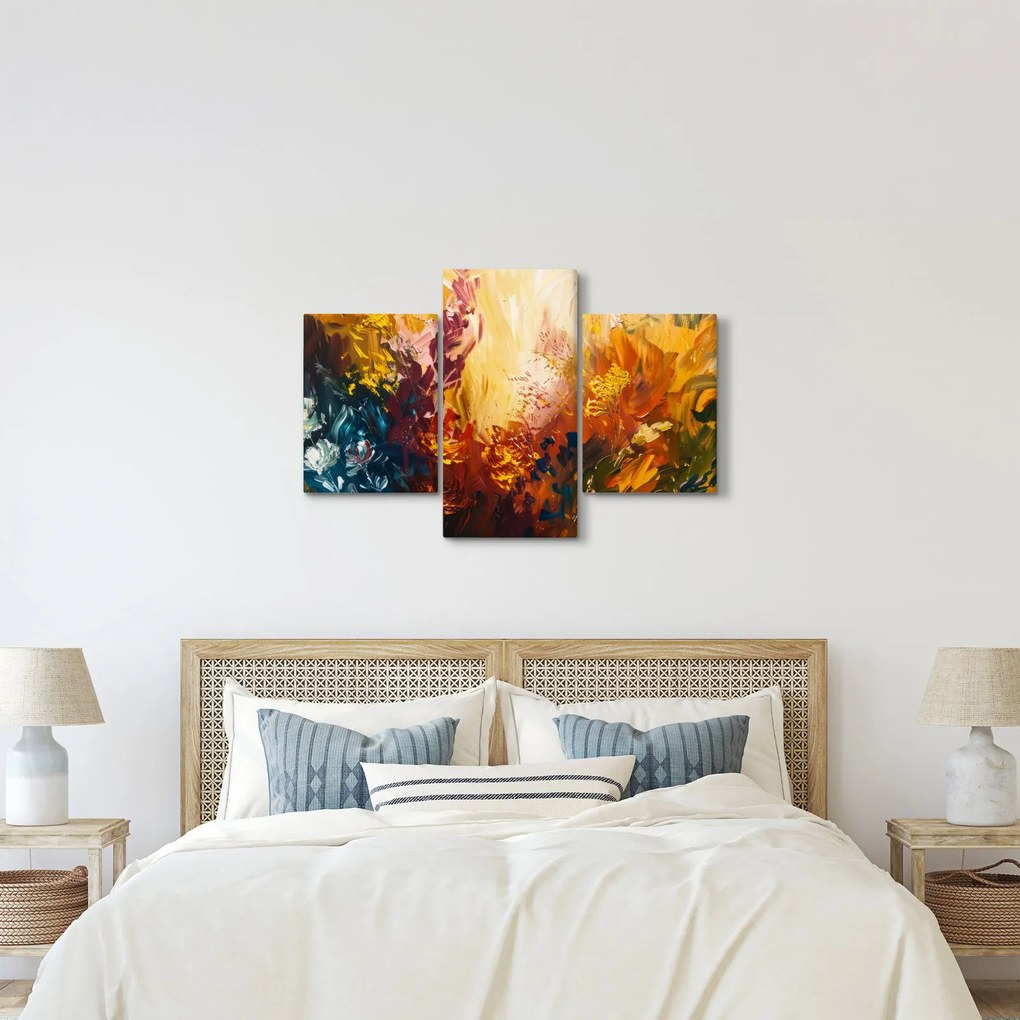 Tablou - pictură abstractă de flori (90x60 cm)