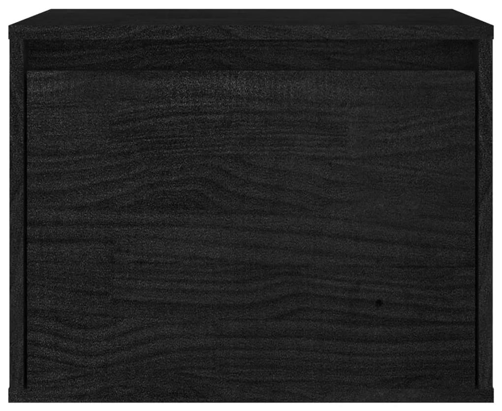 Comode TV, 7 buc., negru, lemn masiv de pin 7, Negru