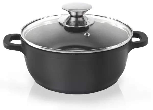 Oală din aluminiu neaderent cu capac din sticlă Orion Grande, ⌀ 24 cm