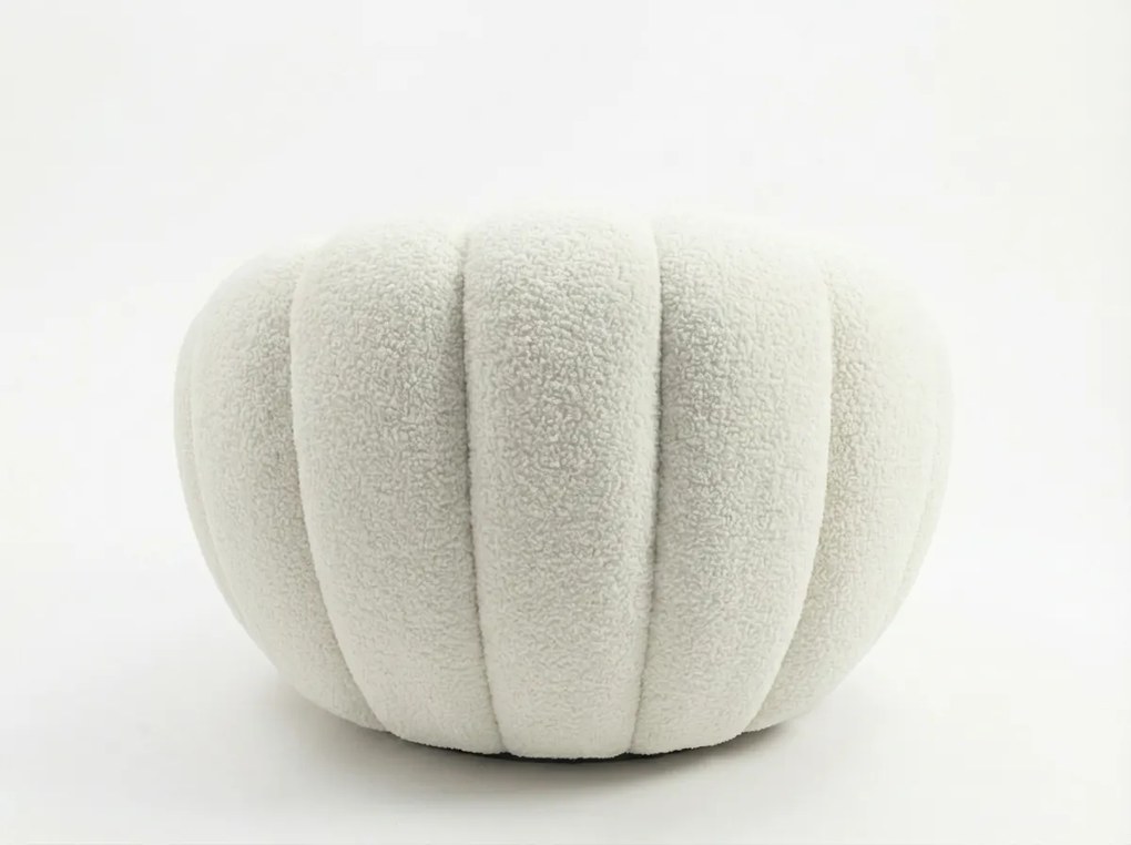 Fotoliu design BLOOM cu taburet, crem