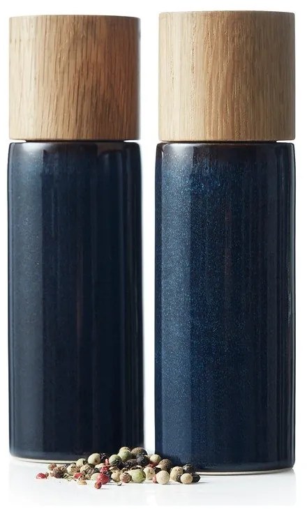 Set de râșnițe de sare și piper albastru închis 2 buc. din ceramică Gastro Blue – Bitz