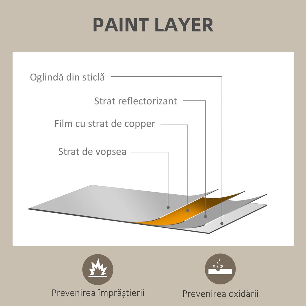HOMCOM Oglindă Dreptunghiulară de Perete cu Cârlige, Sticlă și MDF, 60x80 cm, Negru | Aosom Romania