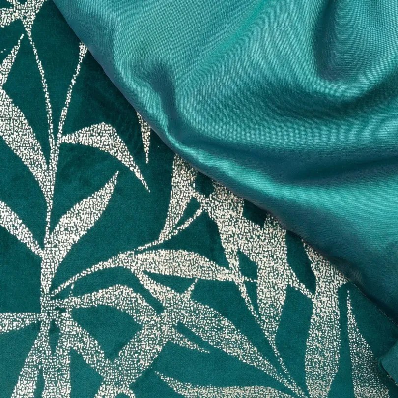 Traversa pentru masa centrală din catifea cu imprimeu turcoaz Lățime: 35 cm | Lungime: 180 cm