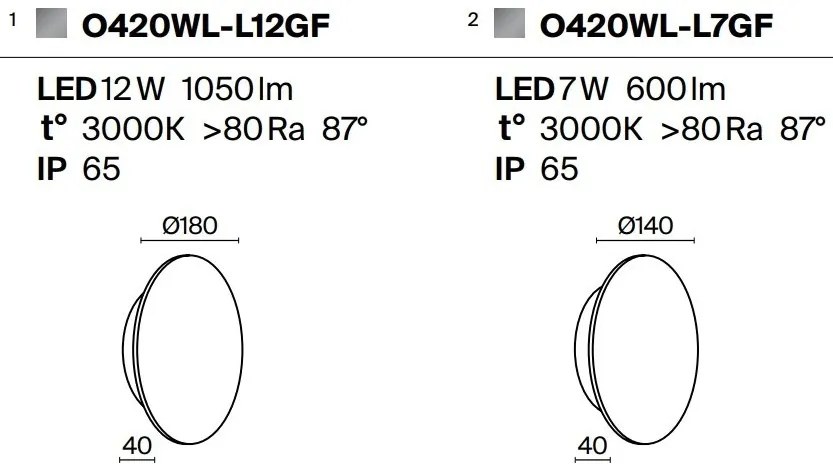 Aplica de perete exterior cu iluminat arhitectural IP65 LED Wald 18cm