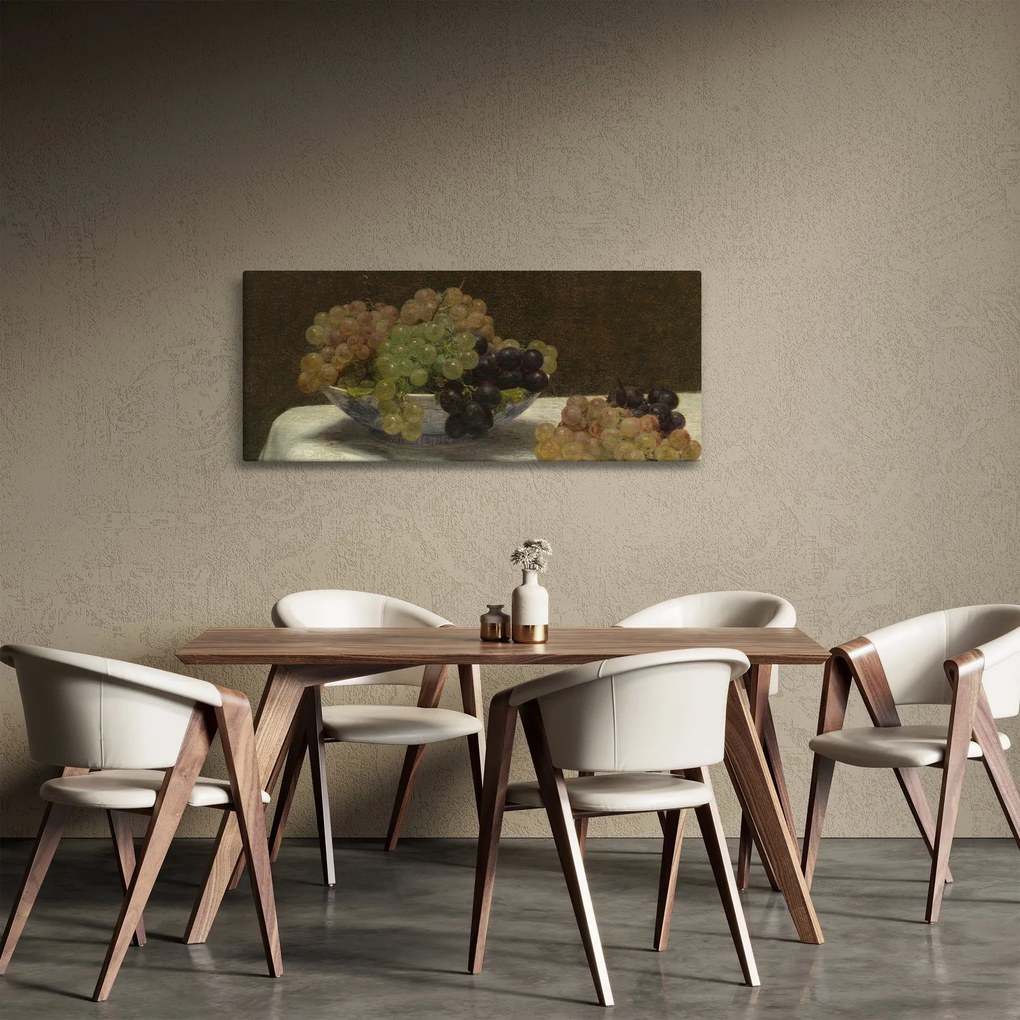 Tablou - Henri Fantin-Latour, Still Life with Grapes and a Carnation, reproducere (120x50 cm)