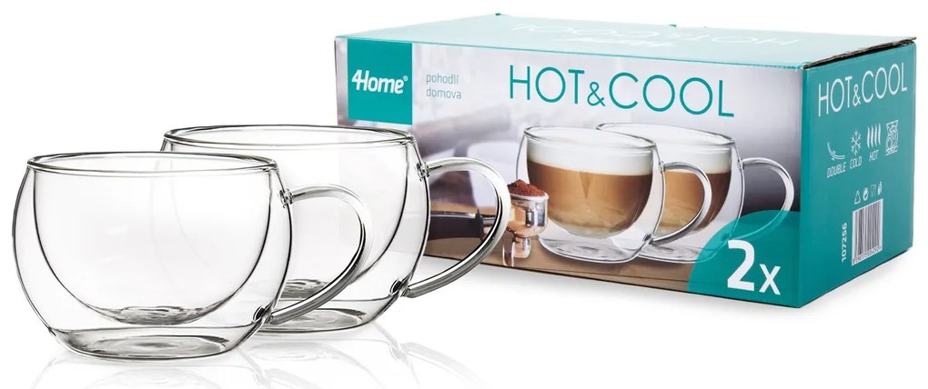Pahare termo cappuccino 4Home Hot&Cool 280 ml, 2 buc.