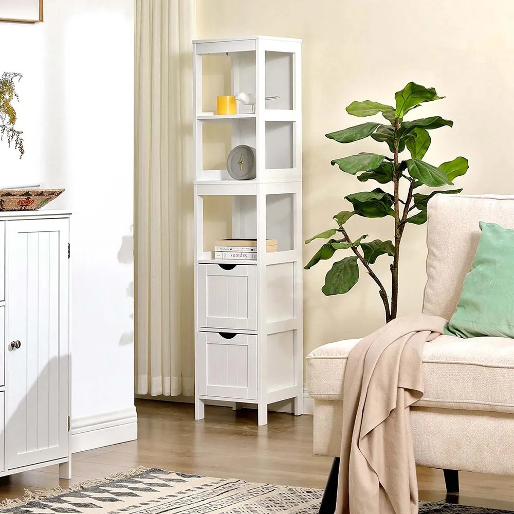 Dulap de depozitare cu 3 rafturi și 2 sertare 30x30x141.5cm