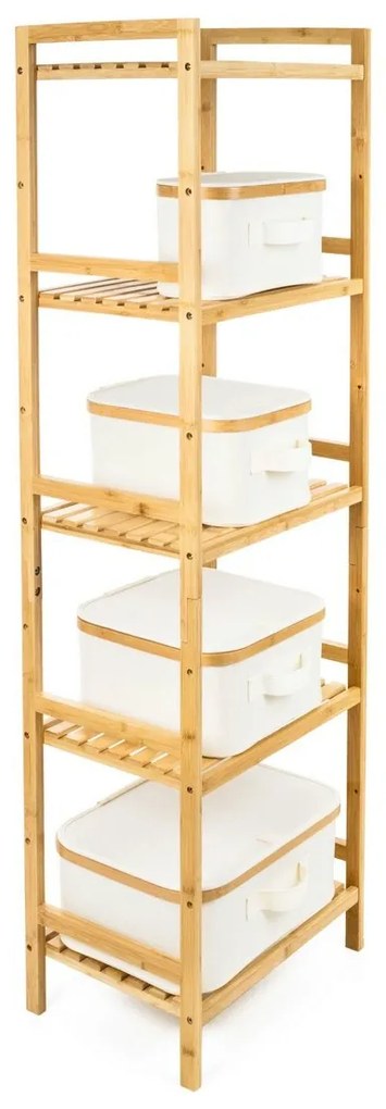 Cutie de depozitare G21 24 x 30 x 15 cm, dinbambus cu capac, bej