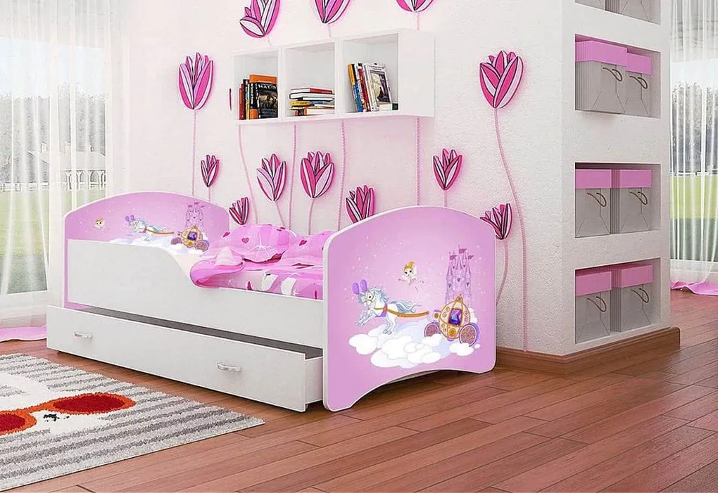 Supermobel Pat pentru copii cu desene animate IGOR P1 P1 + saltea + somieră GRATIS 80x160, inclusiv SD, MODEL 24