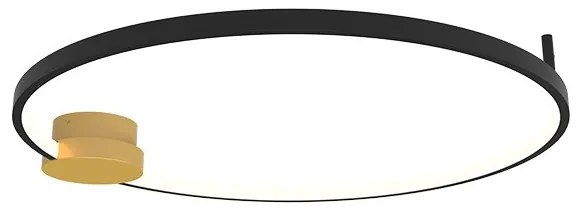 Lustra aplicata LED design inelar Ring negru, 60cm