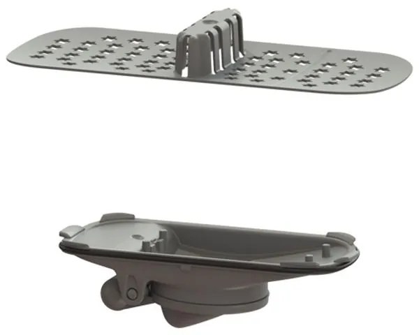 Rigola dus faiantabila Kessel Linearis Compact, 85 cm, cu sita pentru par si clapeta anti-miros 850 mm