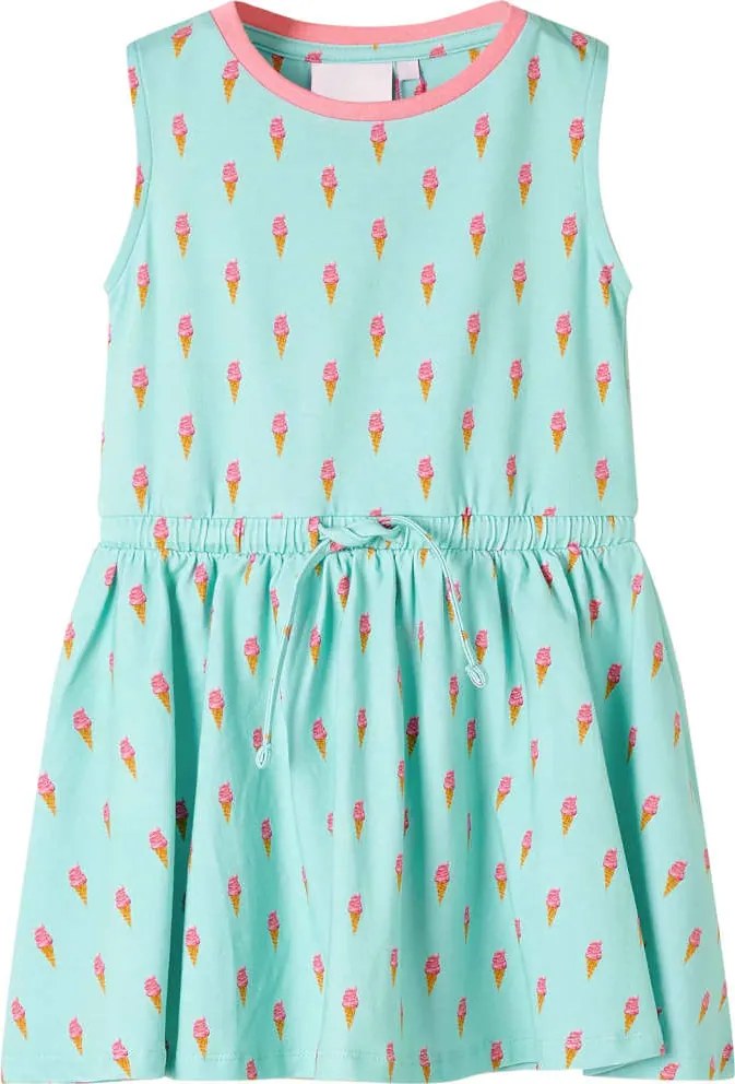 vidaXL Rochie pentru copii cu șnur în talie, verde mentă deschis, 128