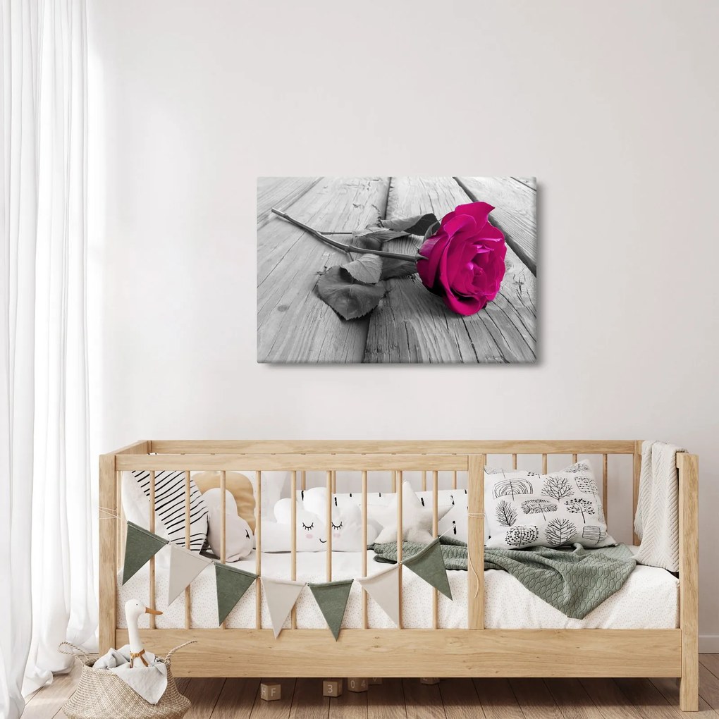 Tablou - Trandafir roz (90x60 cm)