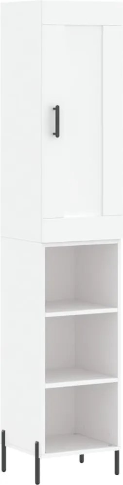 vidaXL Dulap înalt, alb, 34,5x34x180 cm, lemn prelucrat