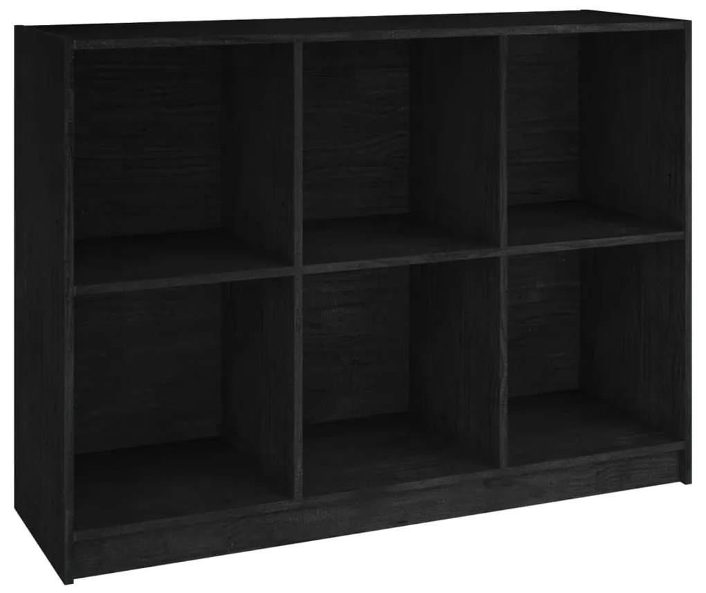 809970 vidaXL Bibliotecă, negru, 104x33x76 cm, lemn masiv de pin