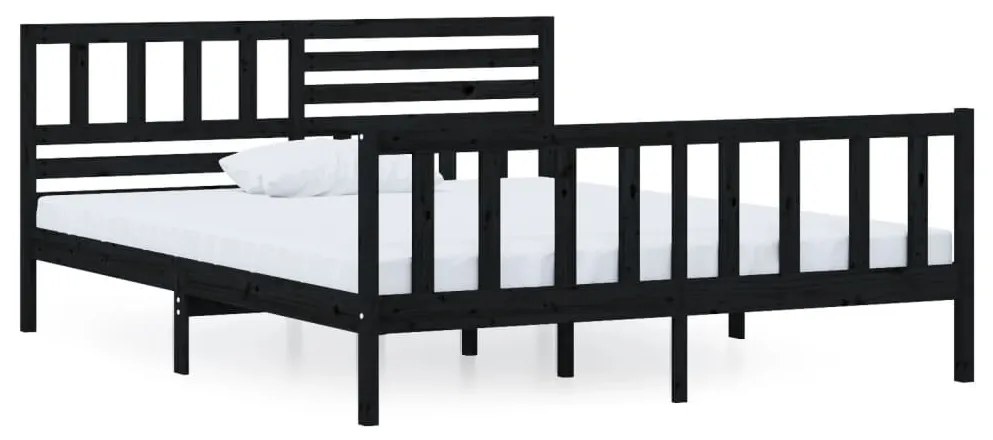 3101152 vidaXL Cadru de pat, negru, 120x200 cm, lemn masiv