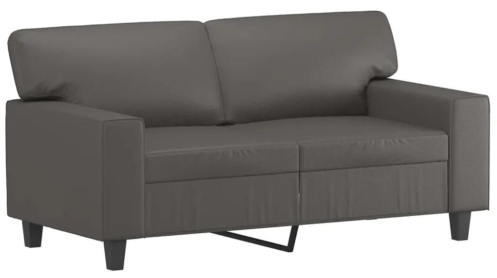 Canapea cu 2 locuri, gri, 120 cm, piele ecologica Gri, 154 x 77 x 80 cm
