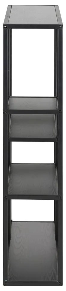 Bibliotecă de perete neagră cu aspect de lemn de frasin 75x91 cm Seaford – Actona