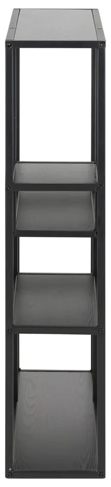 Bibliotecă de perete neagră cu aspect de lemn de frasin 75x91 cm Seaford – Actona