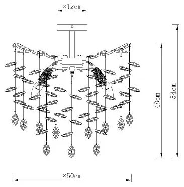 Globo 64138DS - Lustră pe tijă QUEENA 6xE14/40W/230V argintie