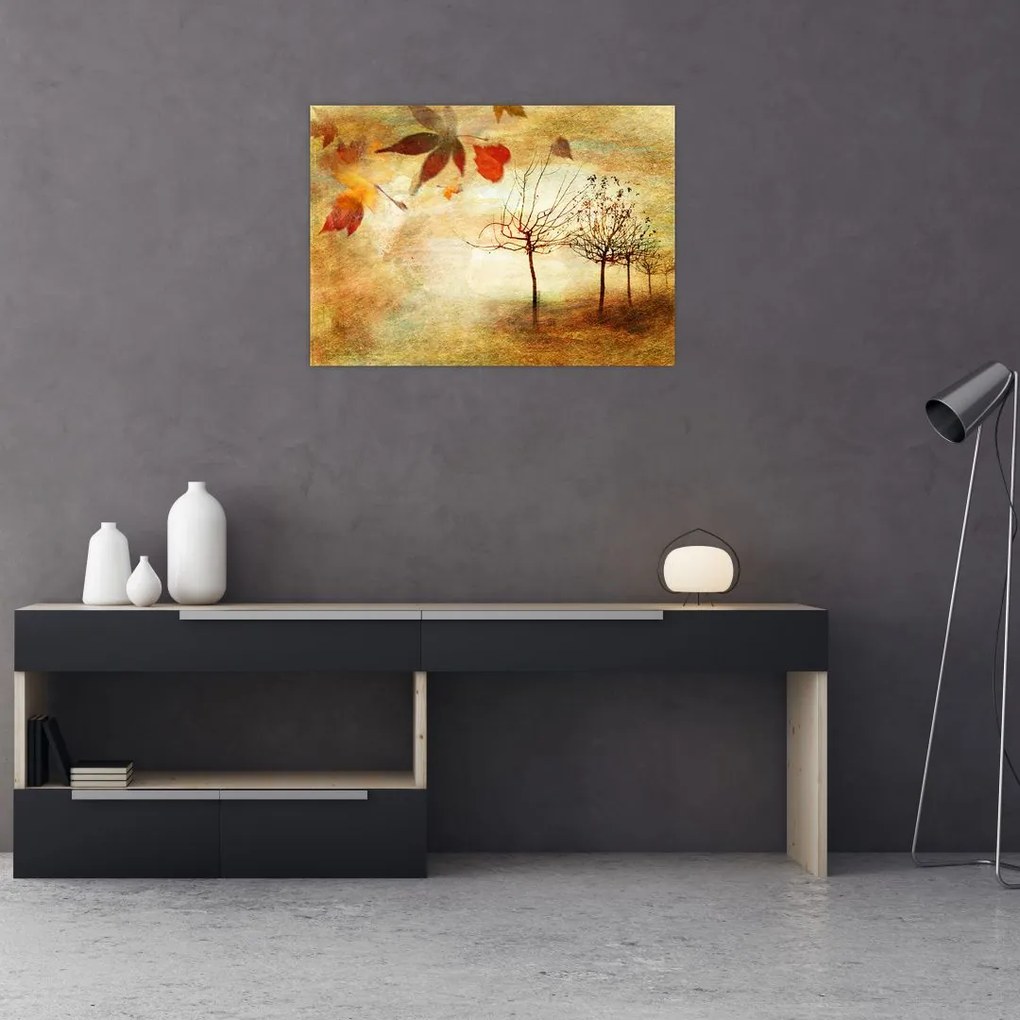 Tablou pe sticlă - Dispoziție de toamnă (70x50 cm)