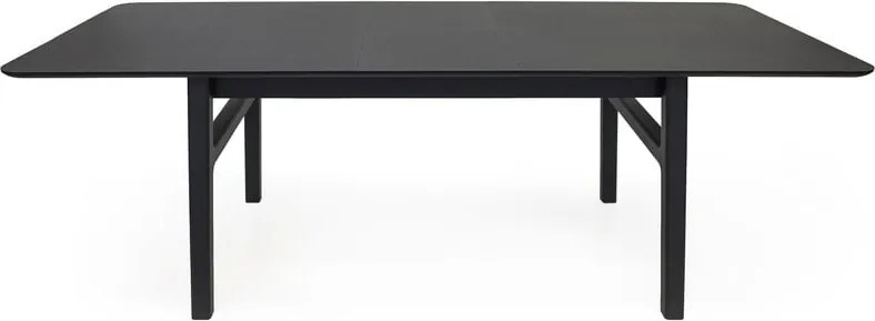 Masă de dining extensibilă cu aspect de lemn de stejar cu blat suplimentar 90x180 cm Curved – Woodman