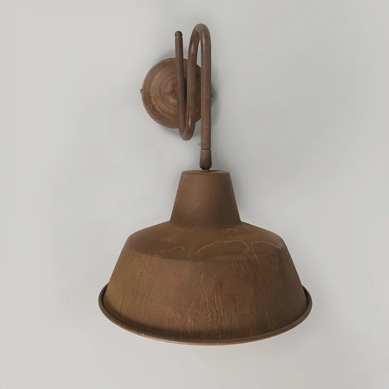 Lampă de perete industrială ruginită cu interior auriu - Factory