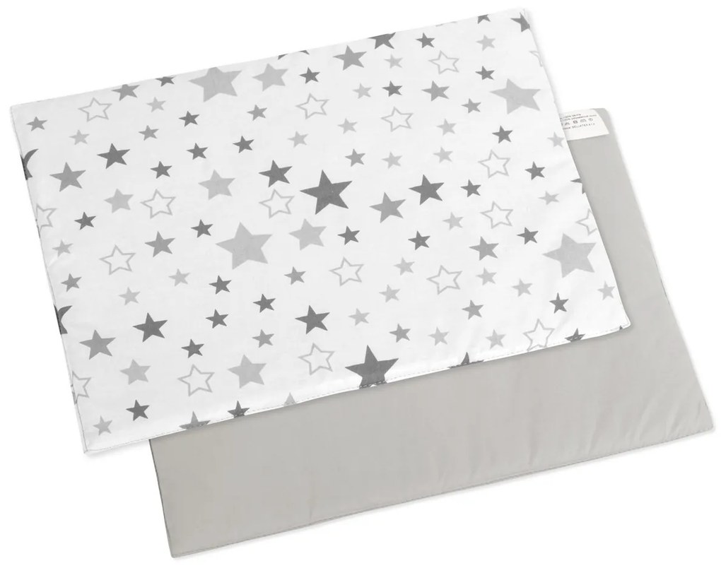 Pernă de pătuț pentru bebeluș Bellatex Stars alb/gri, 43 x 32 cm