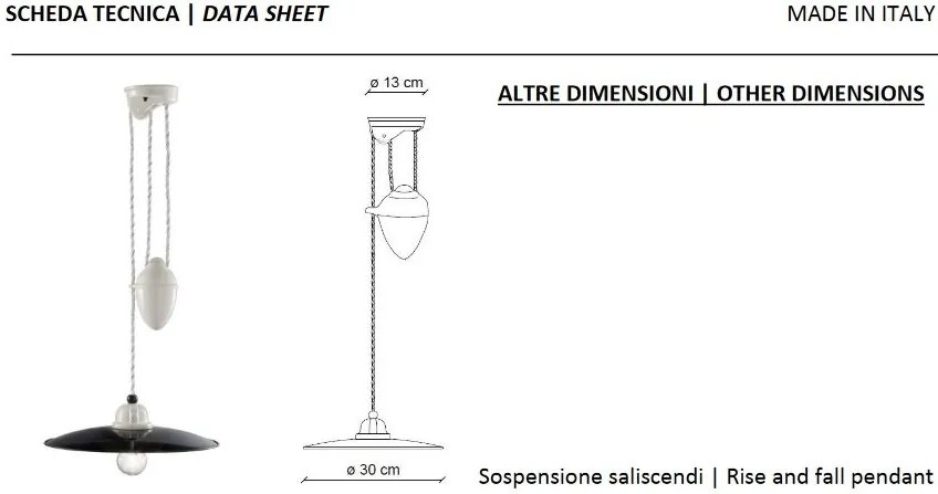 Lustra cu inaltime reglabila design retro realizata manual B&W
