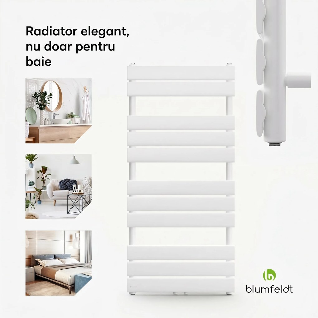Blumfeldt Fairmont 50 x 107 calorifer 509 W apă caldă 4 suporturi prosoape 1/2"