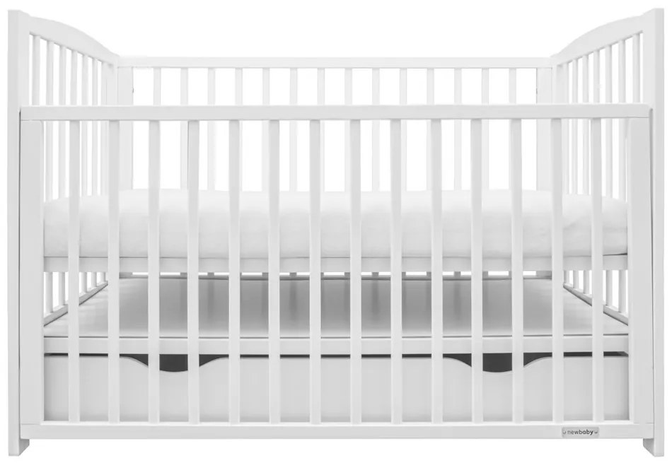 Pătuț pentru copii New Baby Lilly cu sertar, alb